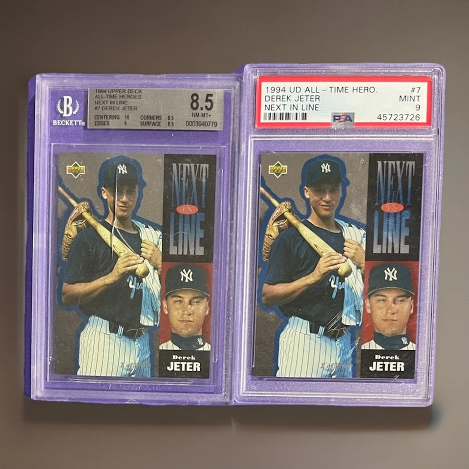 (2) DEREK JETER rookie cards 1994 UD All-Time Heros Graded 9 & 8.5: Yankees - Image 2 of 3