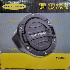 Smittybilt 75008 Billet Style Gas Cover Black for 18+ Jeep Wrangler JL
