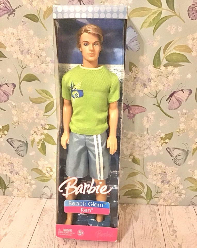 Muñeca Barbie Beach Glam Ken 2006 nueva en caja #K8387 con coche Beach Glam #L5424 Foto 2 de 4