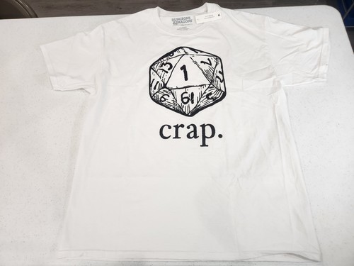 NUOVO Dungeon & Dragons Uomo Taglia M Dadi Master "Crap". T-Shirt Rullo Umorismo Miss - Foto 2 di 7