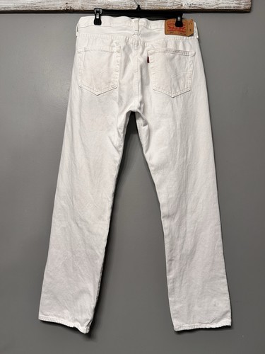 Jeans Levis 501 Original Fit Pierna Recta Botón Mosca 100% Algodón 33x32 Blanco - Imagen 3 de 15