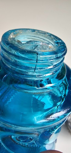 EAPG Victorian Glass Salt Pepper Shaker Blue S-Repeating - Picture 21 of 23