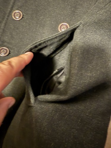 DIESEL VIntage Woll Peacoat Jacket Men L Black Wool Blend Double Breasted Lined - Picture 9 of 24