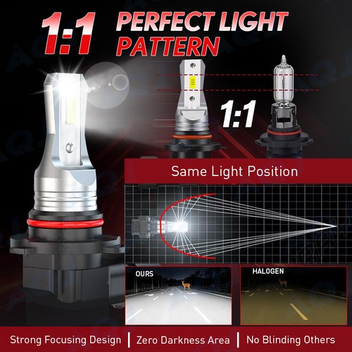 For Lincoln Aviator 2003-2005 6pc LED Headlight Hi/Low+Fog Light Bulbs Combo Kit - Picture 8 of 20