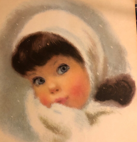 NORTHERN TISSUE DARK HAIRED GIRL 11" X 14" ORIGINAL PRINT Vintage 1960'S - Picture 2 of 2
