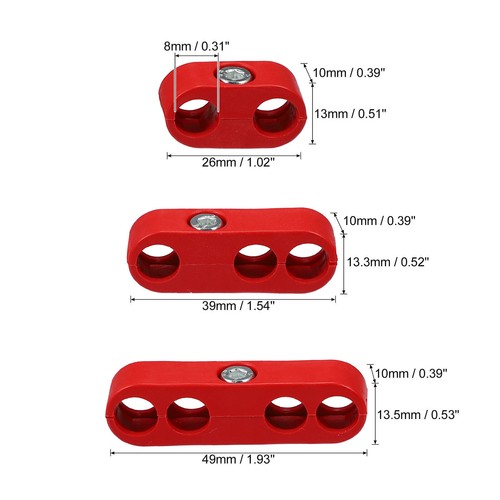 2 Set 7mm-8mm Car Spark Plug Wire Separator Looms Divider Organize Clamp Red - Picture 4 of 7