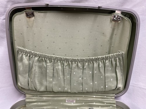 Vintage 1960’s Samsonite Fashionaire Daisy Floral Green Carpet Suitcase Luggage - Picture 7 of 9