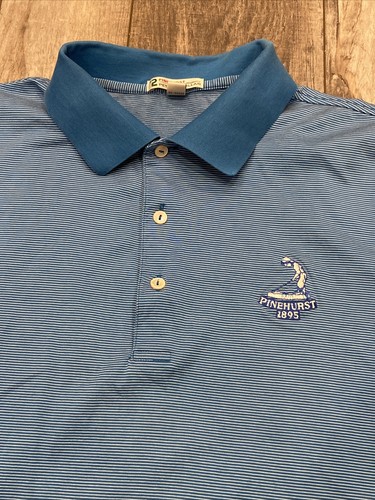 Peter Millar Shirt Mens Large Pinehurst No 2 Blue Golf Pinehurst 1895 Casual - Picture 5 of 12