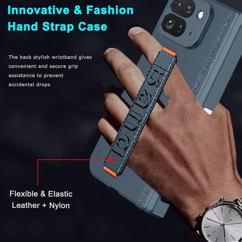 For Google Pixel 9 Pro Fold Phone Case With Wristband and Screen Protector - Zdjęcie 3 z 11