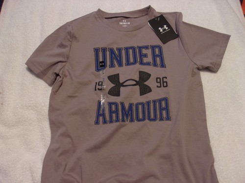 NWT Under Armour T, Boys M, loose fit, gray, cotton blend