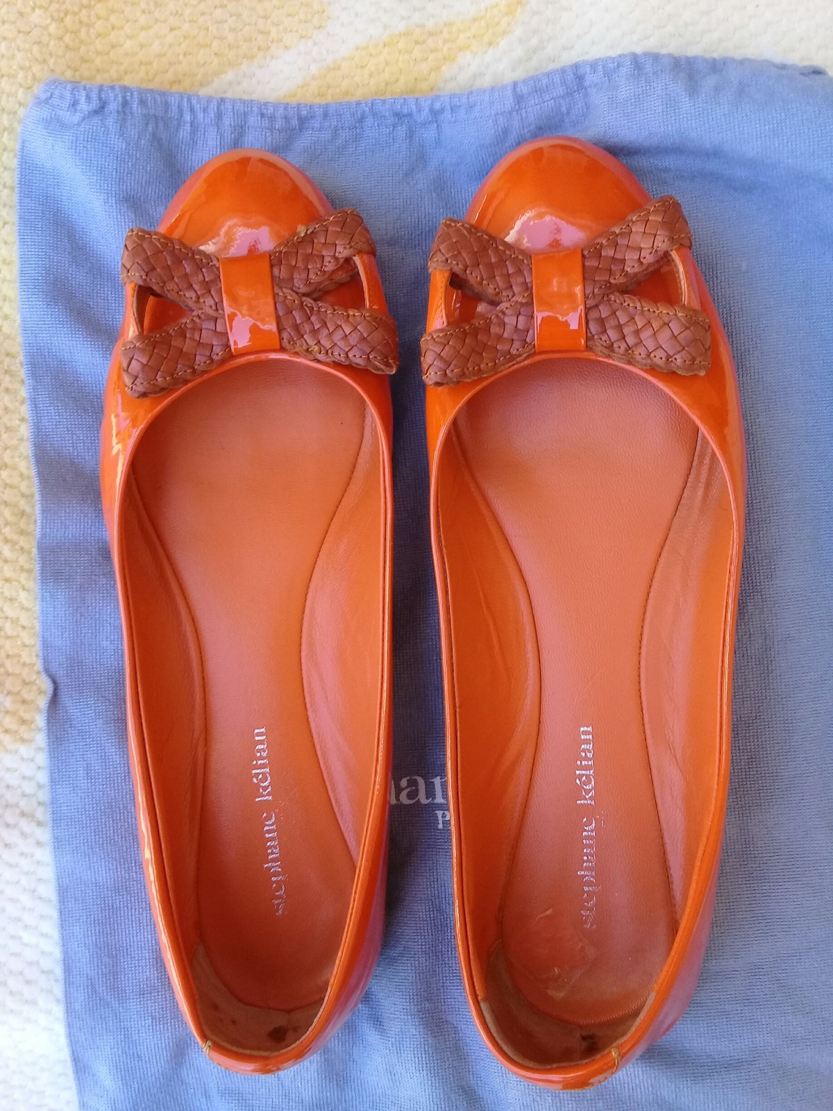 Stéphane Kélian Ballerines orange vernis 38.5 Excellent Etat Stéphane Kélian Ballerines orange vernis 38.5 Excellent Etat