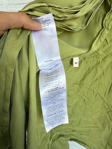 Gucci silk Top Tie Neck Blouse shirt green women's size 44 - Picture 5 of 8