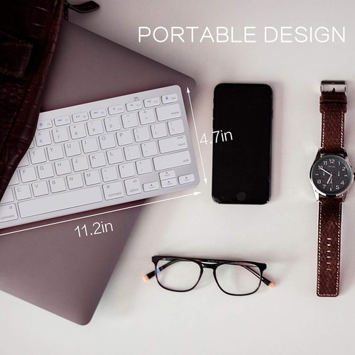 Bluetooth Mini Keyboard Wireless For ISO Windows Android Super Slim White Black - Picture 3 of 16