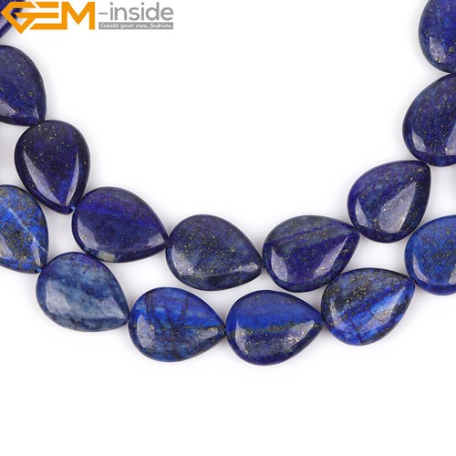 Cuentas de goteo de lapislázuli azul natural 15" 8 mm 10 mm 12 mm 14 mm piedra fabricación de joyas - Imagen 9 de 25
