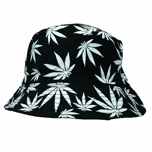 Unisex Marijuana Leaf Reversible Bucket Hat Fishing Boonie Safari Camping Cap - Picture 10 of 18