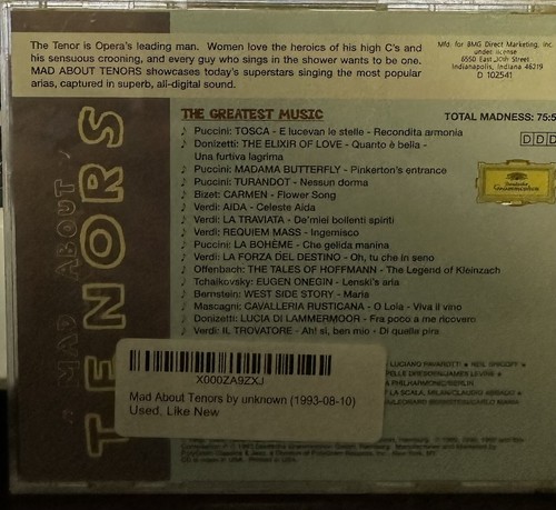 Mad About Tenors CD - Picture 2 of 2