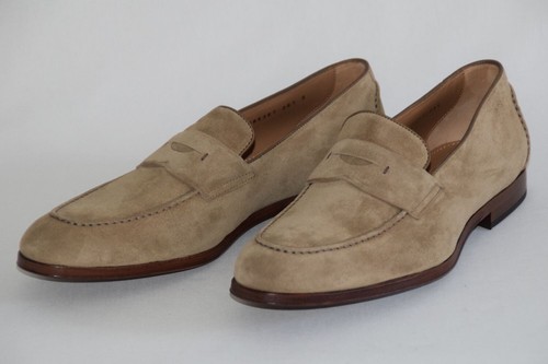 HUGO BOSS Loafers, Mod. Stedeo, Size 42 / US 9, Made in Italy, Medium Beige - Picture 1 of 11