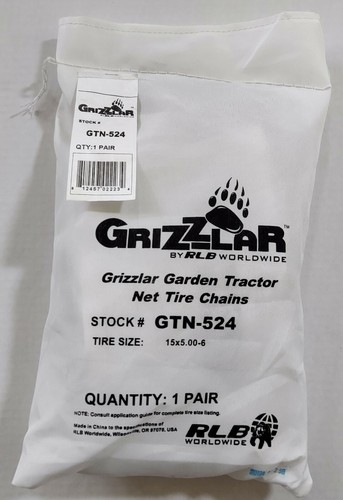Grizzlar GTN-524 Garden Tractor / Snowblower Net Tire Chains 15x5.00-6 - Picture 6 of 8