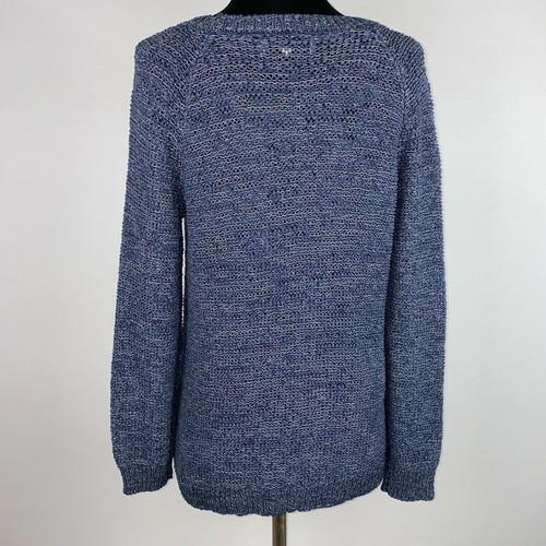 Jones New York Sport Sweater Womens L Blue Gray Silver Textured JU - Picture 9 of 12