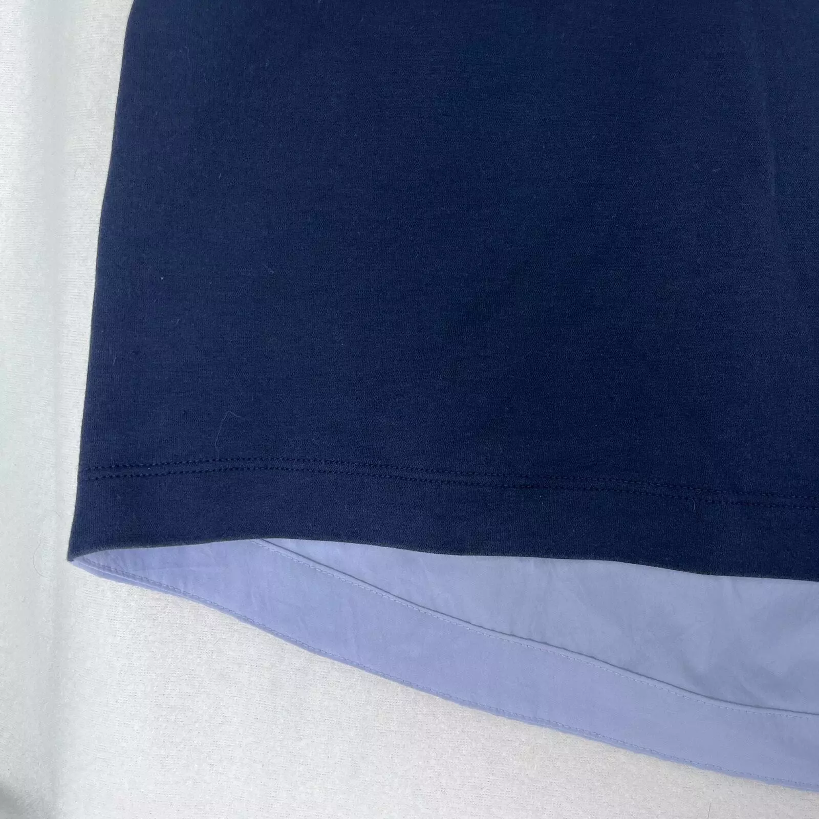 athleta basic two-tone colorblock navy minimalism shirt