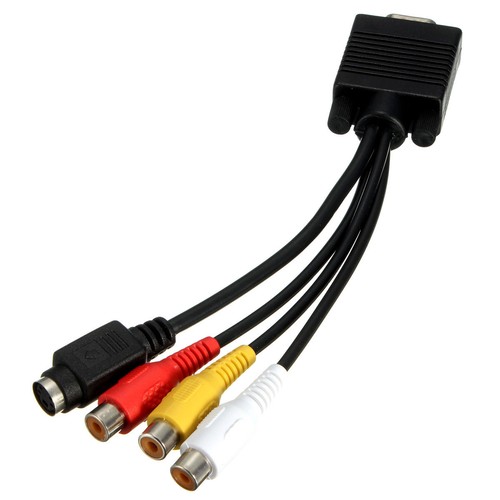 Computer PC Laptop VGA SVGA to S-Video 3 RCA AV TV Out Cable Adapter Converter - Picture 8 of 10