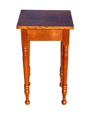 Antique Sheraton New England Cherry Bedside Table / Nightstand with Ball Feet - Picture 4 of 12