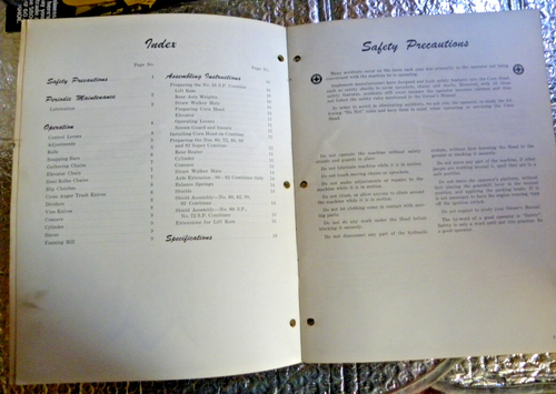 Factory Massey Ferguson No. 20 Corn Head Owners Manual Book FREE SHIPPING - Picture 3 of 5