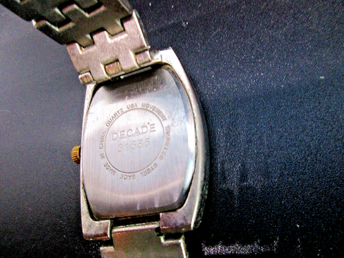 Decade 40mm White Dial Silver Tone Rectangle Hinge Open Cuff Bracelet Band Watch - Picture 4 of 5