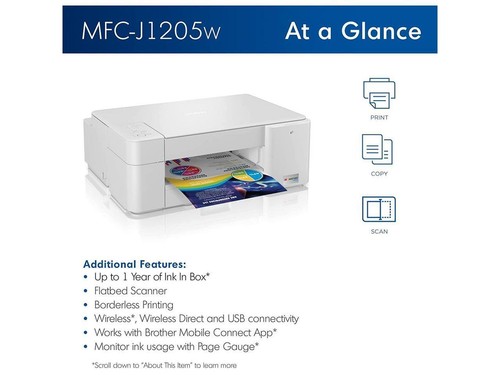 Brother MFC-J1205W INKvestment Tank Wireless Multi-Function Color Inkjet Printer - Picture 5 of 5