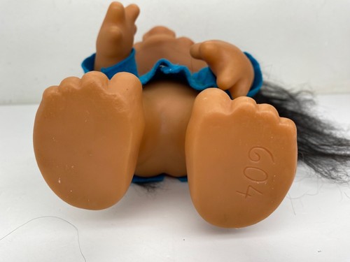 Vintage 1977 Thomas Dam Norfin Troll Doll #604 Denmark 9” Blue Shirt School Girl - Picture 7 of 10
