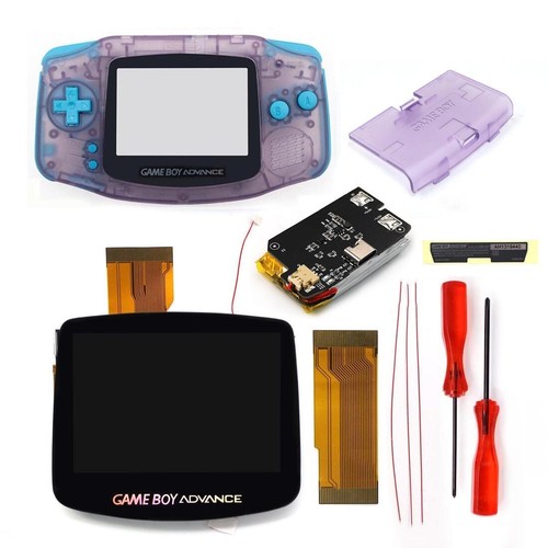 Gameboy Advance IPS V5 Laminated Kit With Rechargeable Batteries Housing Shell - Picture 25 of 74