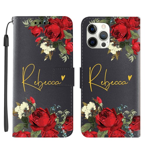 Flower Personalized Wallet Case Leather Cover For iPhone 16 Pro Max 14 13 12 15 - Picture 7 of 108