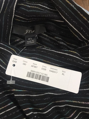 Neu mit Etikett J. Crew gestreifter Rollkragenpullover supercozy metallic Gr. XL Damen - Bild 7 von 12