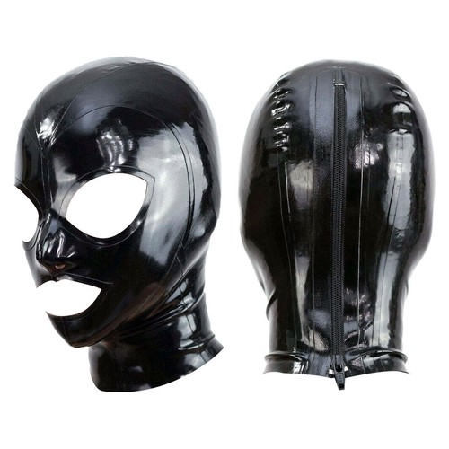 Latex Hood Back Zipper Open Eyes Beautiful Mouth Girl Rubber Mask Cosplay Zipper - Picture 13 of 14