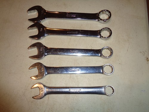 Snap On OEX160-OEX240   1/2"-3/4" 12 Point SAE   5 piece Combination Wrench Set - Picture 1 of 10