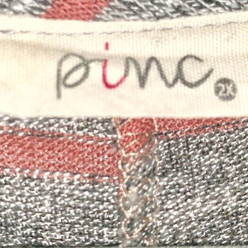 Pinc size 3X gray w mauve stripe soft jersey knit 3/4 sleeve pullover tunic top - Picture 5 of 7