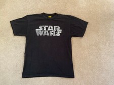 Vintage Star Wars A New Hope Retro aged logo T-Shirt Size LARGE L Black 2002
