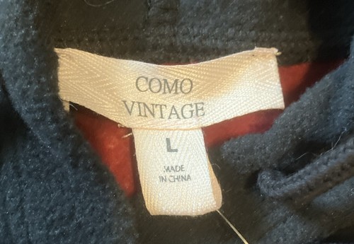 Women’s Como Vintage Hoodie Size Large Red & Black Plaid Fleece Pullover NWT - Picture 4 of 6