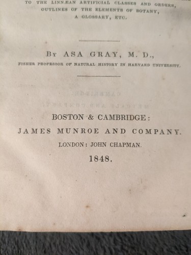 First Edition 1848 Gray's Botany Asa James Munroe Boston Cambridge Scarce Rare - Picture 4 of 15