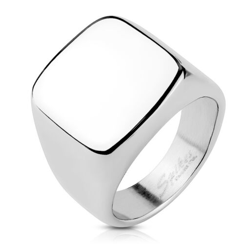 Stainless Steel Square Flat Face Large Ring Size 9-13 (Engraving Avail.) - Picture 4 of 4