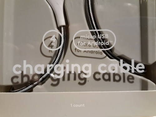 heyday Micro USB to USB-A Braided Cable 4ft - Black/White/Gunmetal - Picture 3 of 3