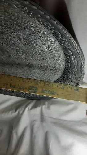 Plato de plata antiguo Derby Silver Co Repousse plato viñeta holandesa #2024 - Imagen 9 de 12