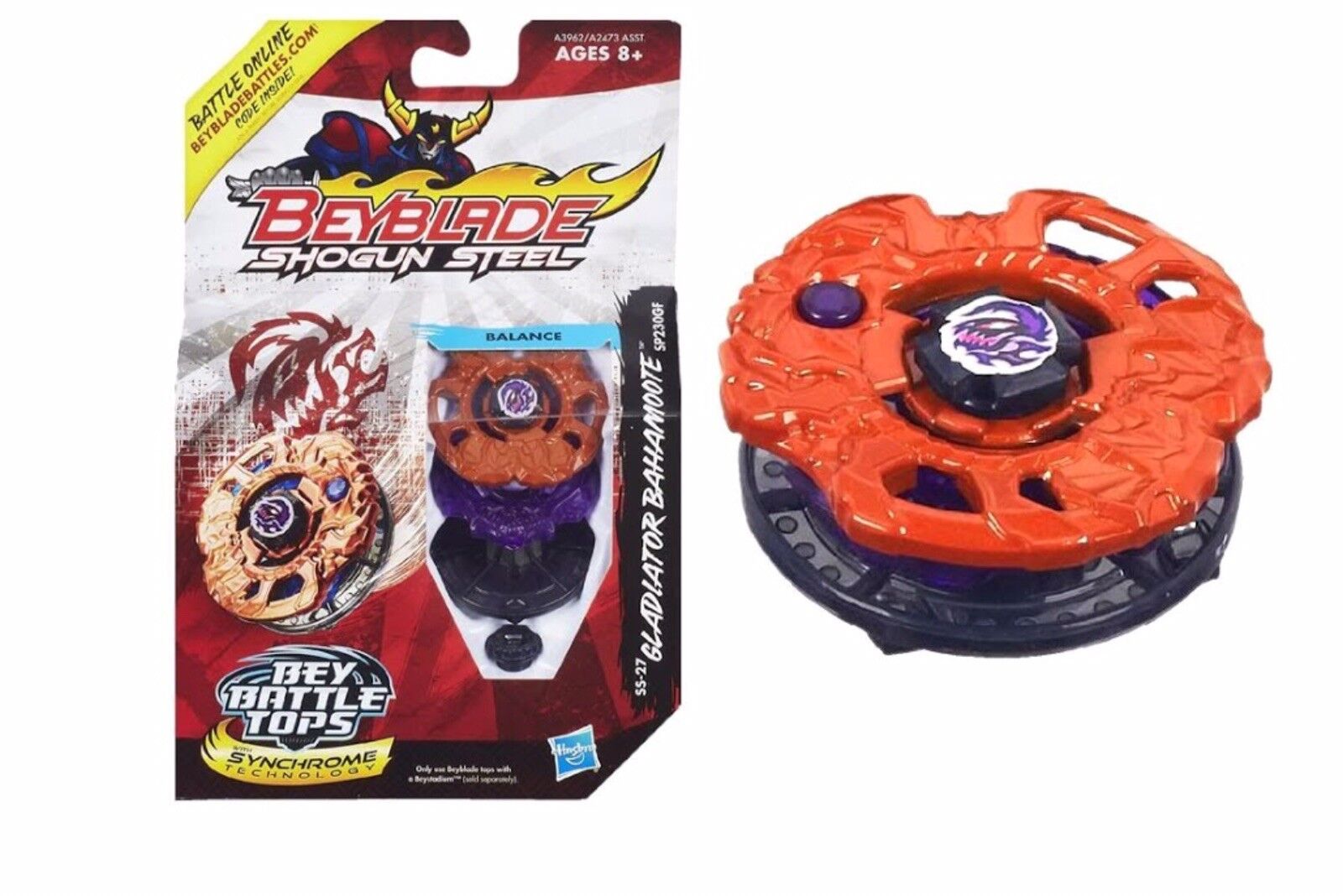 Hasbro Beyblade Shogun Steel BeyBattle Tops SS-27 Gladiator Bahamoote SP230GF US