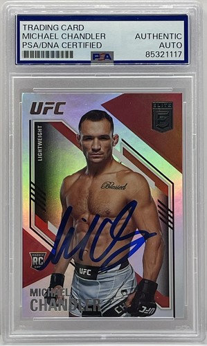 Michael Chandler Signed 2021 Chronicles Elite Rookie Card UFC PSA/DNA Slab - Afbeelding 1 van 2