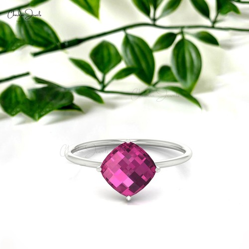 14k Fine Gold Women Christmas Ring 2.4CT Rhodolite Garnet Solitaire Wedding Ring - Picture 21 of 23
