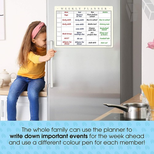 Magnetic Weekly Planner with Dry Wipe Pens and Eraser, Dry Erase Fridge Calendar - Picture 41 of 66