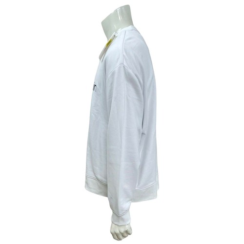 Calvin Klein Men's L/XL White Embroidered Logo French Terry Sweatshirt - New - Picture 3 of 10