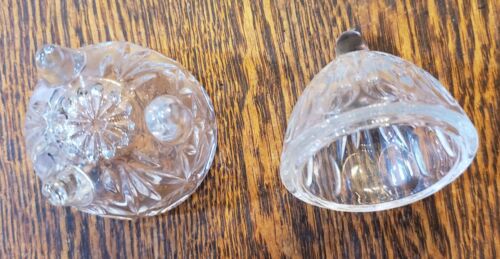 Small Egg Shape Unique Trinket Dish Pressed Glass Footed with Lid - Picture 7 of 10