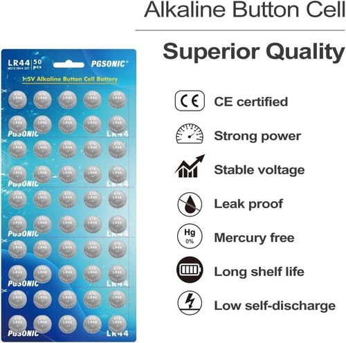 JUNPOWER /PGSONIC CR2032/CR1620/LR44 Lithium Button Battery Coin Cell - Bild 9 von 23