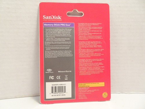LOT 2 Sandisk 4GB Memory Stick Pro Duo PSP Memory Card Magic Gate NEW - Picture 3 of 4